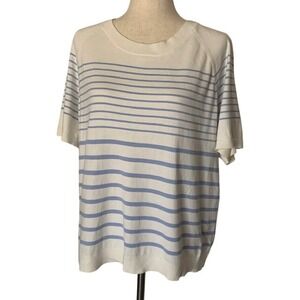 Talbots Sweater XLp Coastal Nautical Preppy Graduated Stripes EUC Office Chic